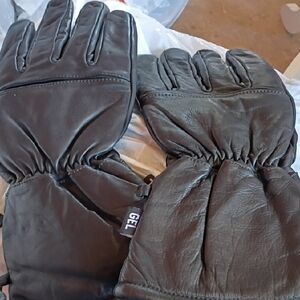 Men's Black Leather Winter And Motorcycle Gloves - Insulated Cold-Weather Gloves